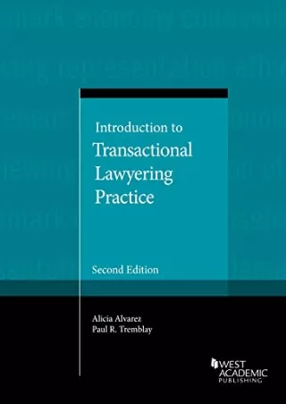 PDF_ Introduction to Transactional Lawyering Practice (Coursebook) android