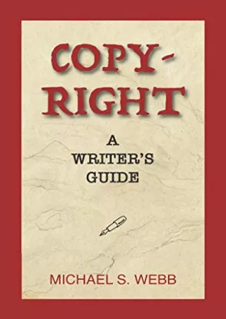 Read ebook [PDF] Copyright: A Writer's Guide kindle