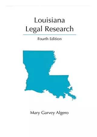 DOWNLOAD/PDF Louisiana Legal Research (Legal Research Series) ebooks