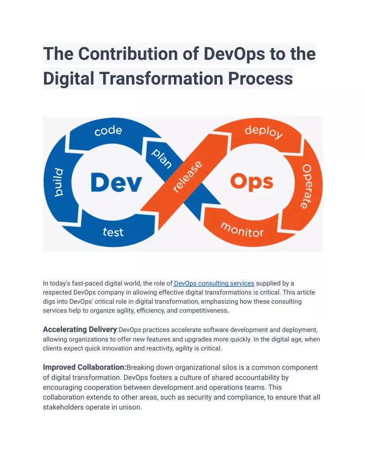 the contribution of devops to the digital