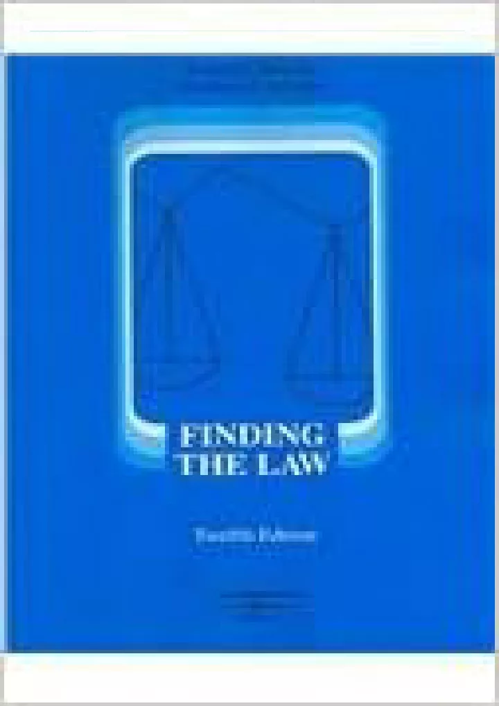 finding the law 12th edition american casebooks