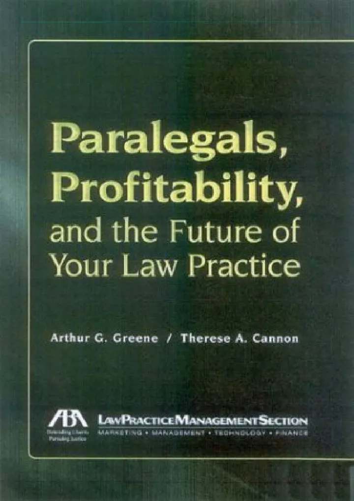 paralegals profitability and the future of your