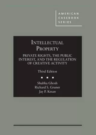 PDF/READ/DOWNLOAD Intellectual Property: Private Rights, the Public Interes