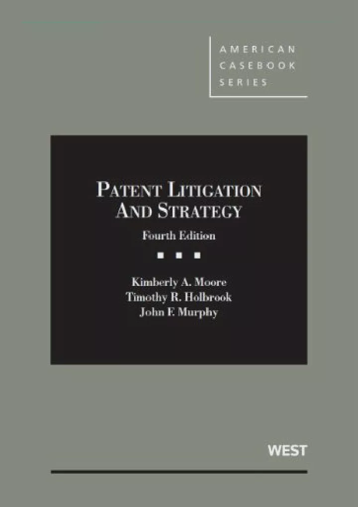 patent litigation and strategy american casebook