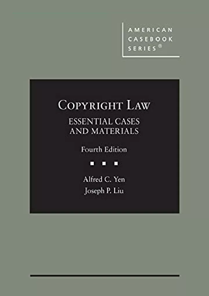 copyright law essential cases and materials