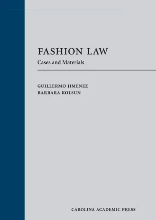PDF_ Fashion Law: Cases and Materials bestseller
