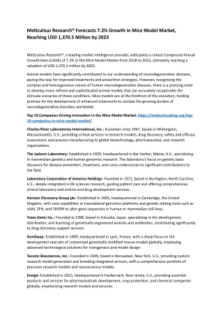 meticulous research forecasts 7 2 growth in mice