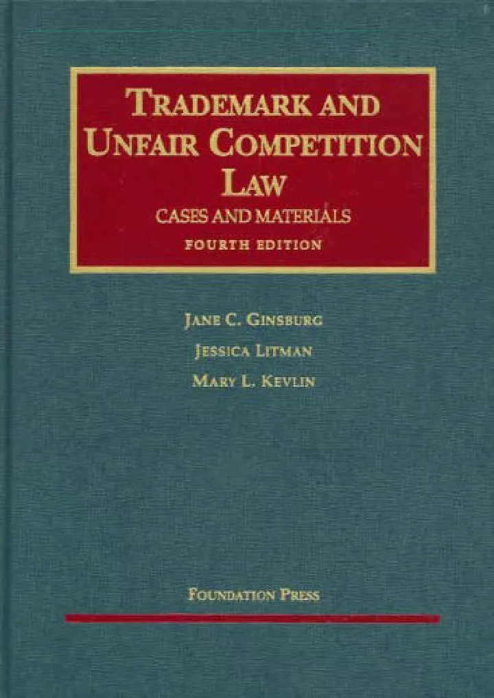 trademark and unfair competition law cases
