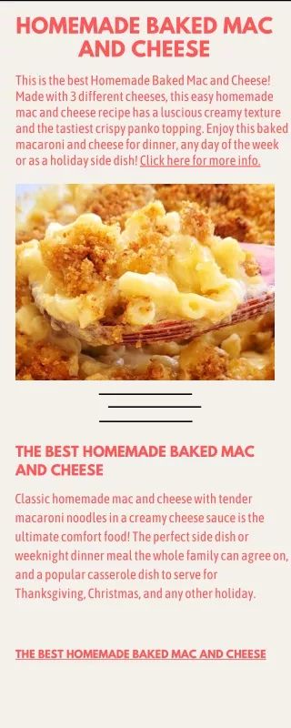 Homemade Baked Mac and Cheese