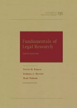 PDF/READ Fundamentals of Legal Research,10th (University Treatise Series) k