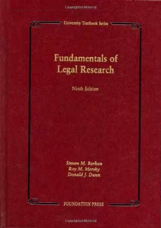 PDF/READ/DOWNLOAD Fundamentals of Legal Research (University Casebook Serie