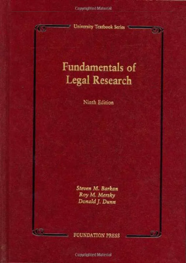 fundamentals of legal research university