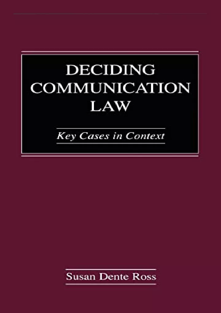 deciding communication law key cases in context