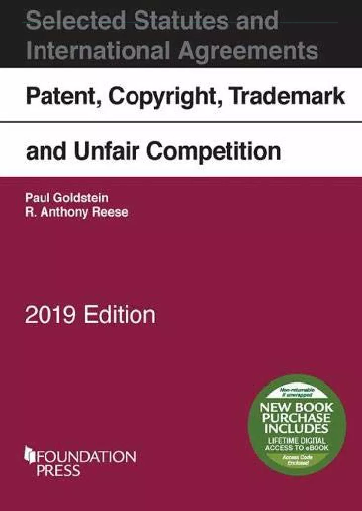 patent copyright trademark and unfair competition