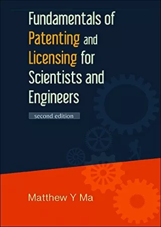 Download Book [PDF] Fundamentals Of Patenting And Licensing For Scientists