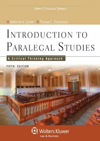 PDF/READ/DOWNLOAD Introduction to Paralegal Studies: A Critical Thinking Ap