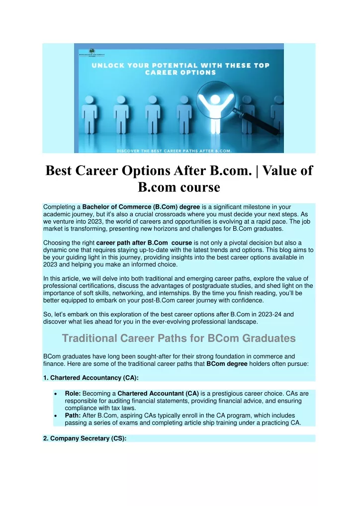 best career options after b com value