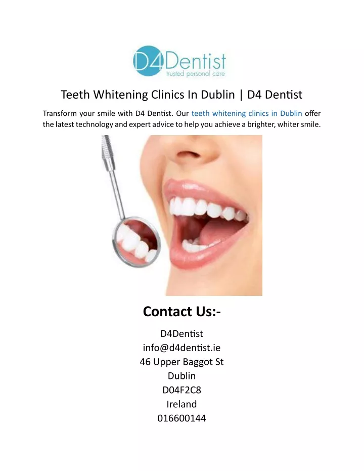 teeth whitening clinics in dublin d4 dentist