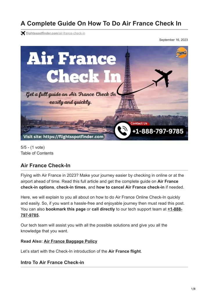 a complete guide on how to do air france check in