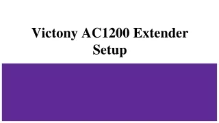 Victony AC1200 Extender Setup