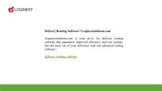 delivery routing software loginextsolutions