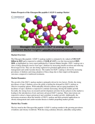 Future Prospects of the Glucagon-like peptide-1 (GLP-1) analogs Market