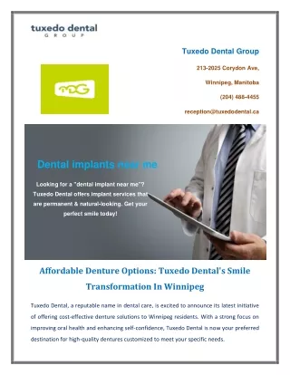 Affordable Denture Options Tuxedo Dental's Smile Transformation In Winnipeg