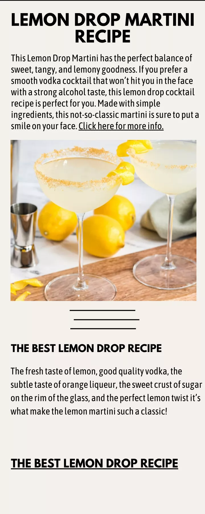 lemon drop martini recipe this lemon drop martini