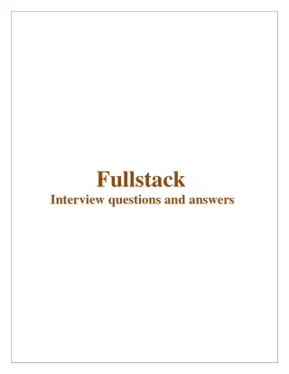 Fullstack Interview Questions and Answers