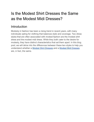 Is the Modest Shirt Dresses the Same as the Modest Midi Dresses_
