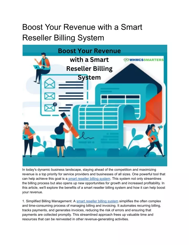 boost your revenue with a smart reseller billing
