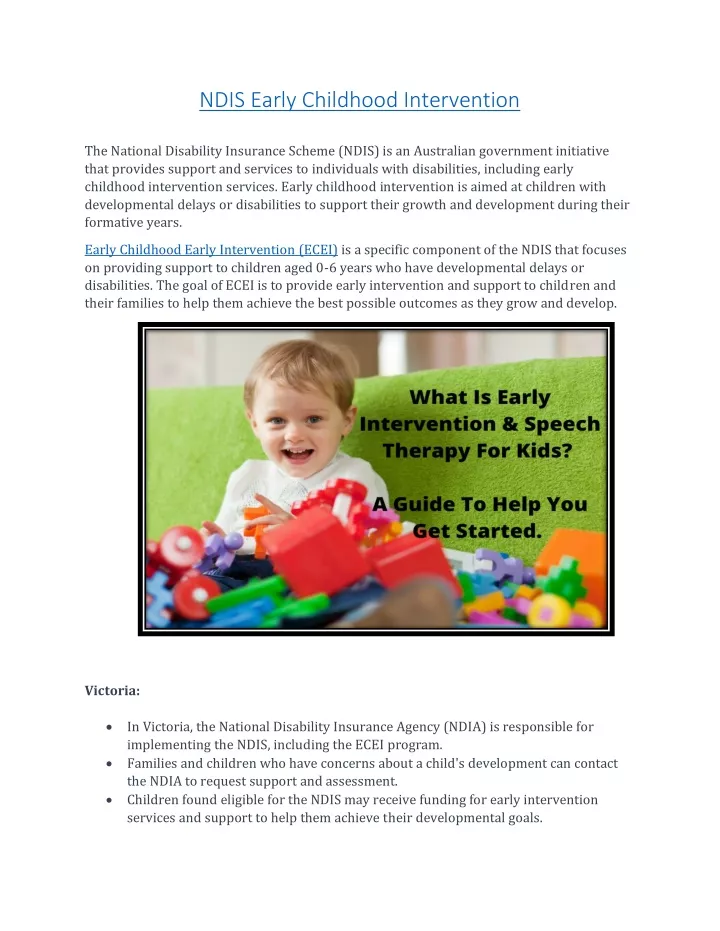 ndis early childhood intervention