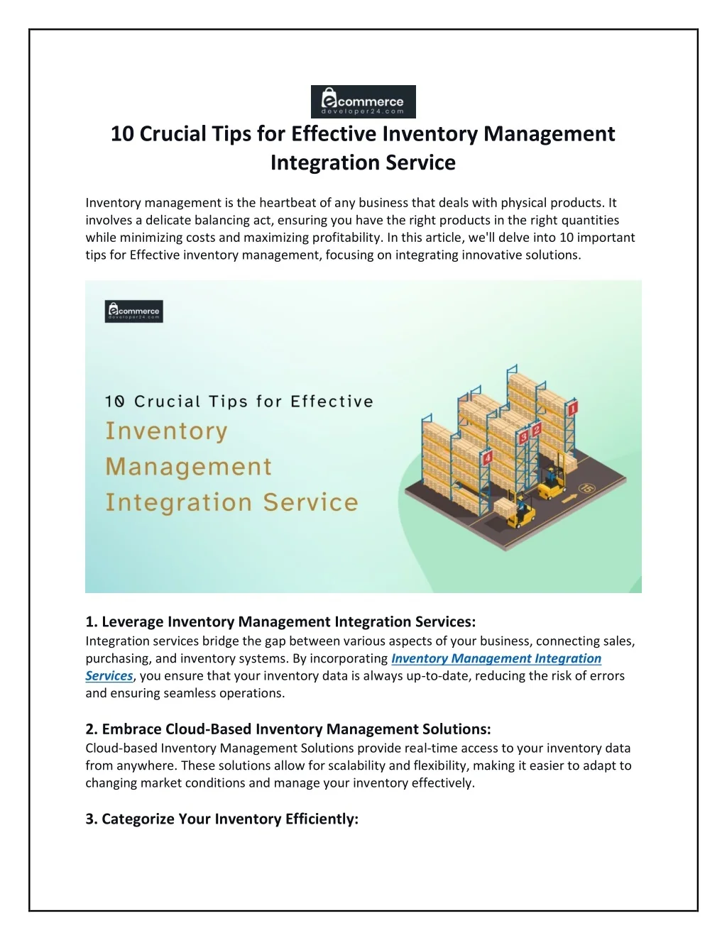 PPT - 10 Crucial Tips for Effective Inventory Management Integration ...