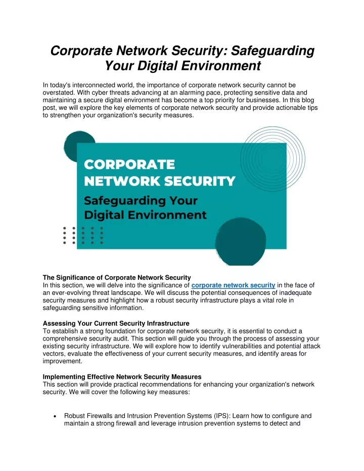 corporate network security safeguarding your