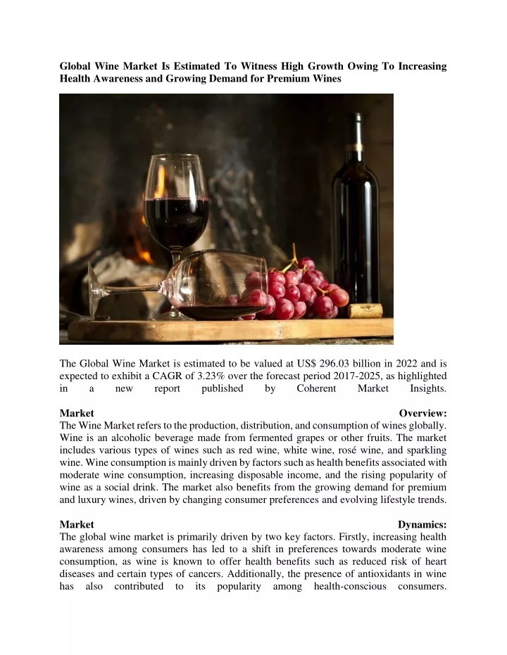 global wine market is estimated to witness high