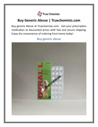 Buy Generic Alesse | Truechemists.com