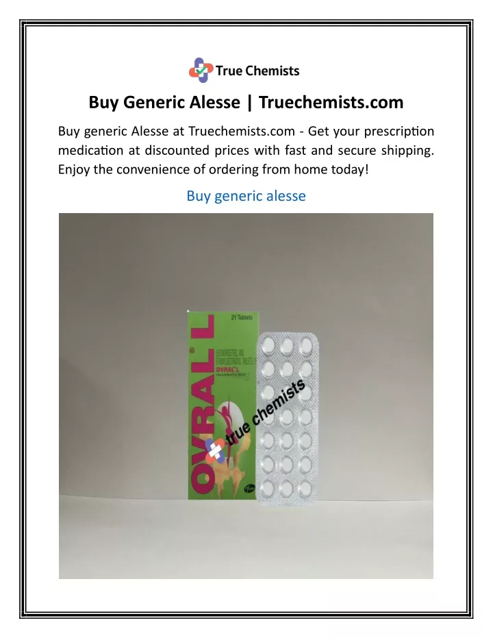buy generic alesse truechemists com