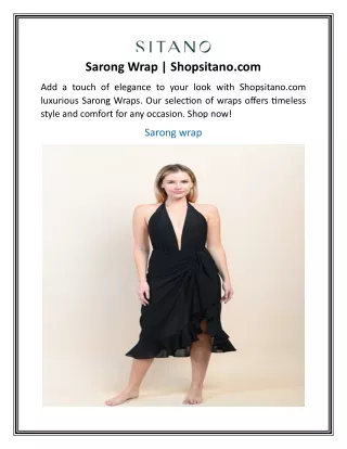 Sarong Wrap | Shopsitano.com