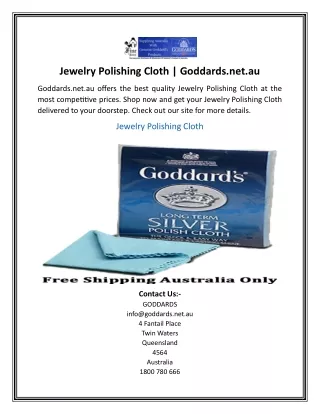 Jewelry Polishing Cloth Goddards.net