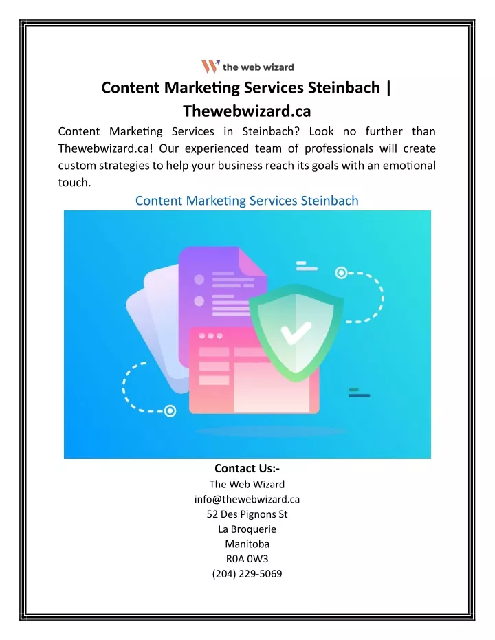 content marketing services steinbach thewebwizard