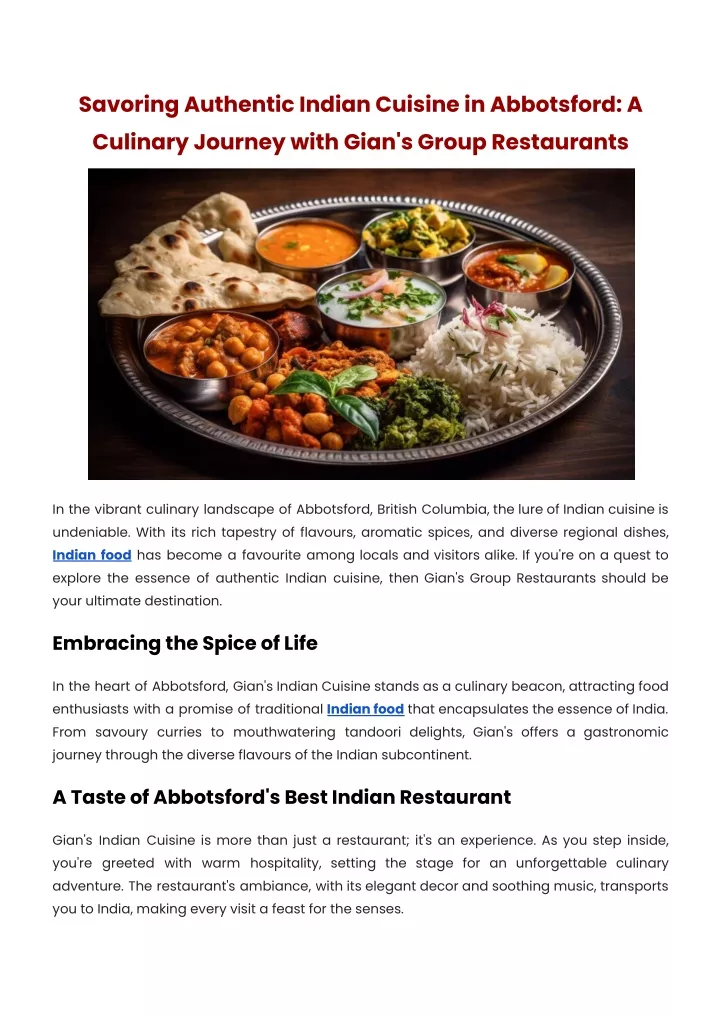 savoring authentic indian cuisine in abbotsford