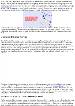 prime three finest hyperlink building services