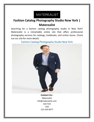 Fashion Catalog Photography Studio New York | Materealist