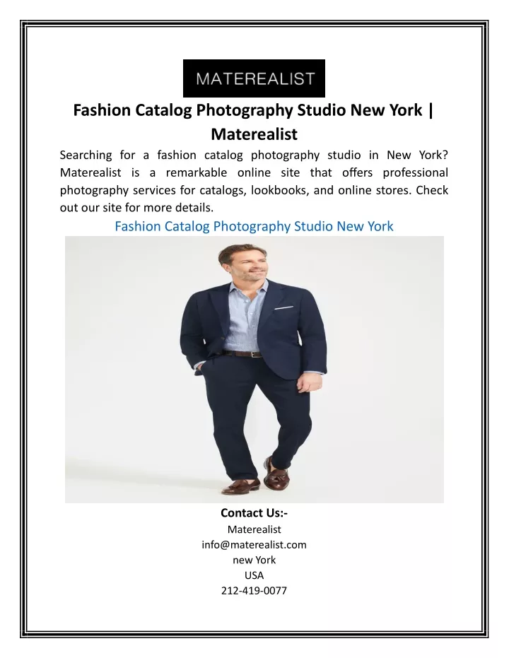 fashion catalog photography studio new york