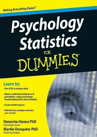Read ebook [PDF] Psychology Statistics For Dummies