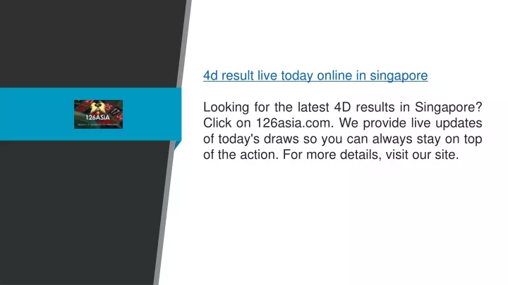 4d result live today online in singapore looking