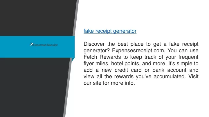 fake receipt generator discover the best place