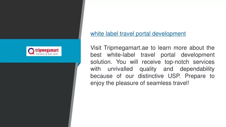 white label travel portal development visit