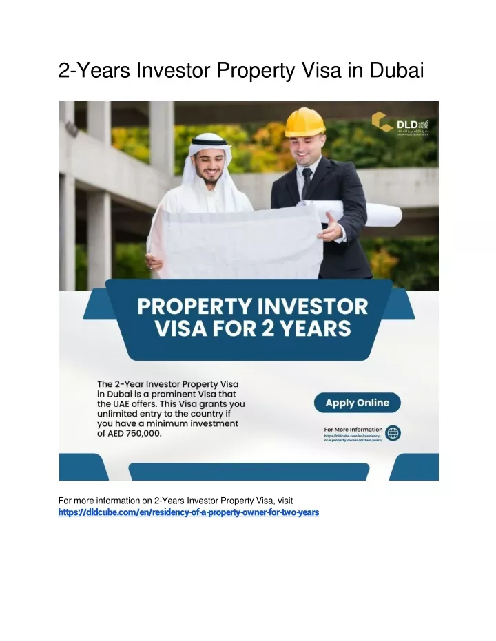 2 years investor property visa in dubai