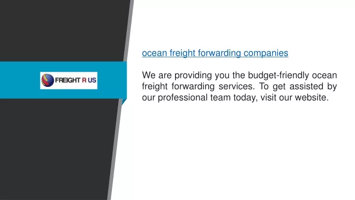 ocean freight forwarding companies